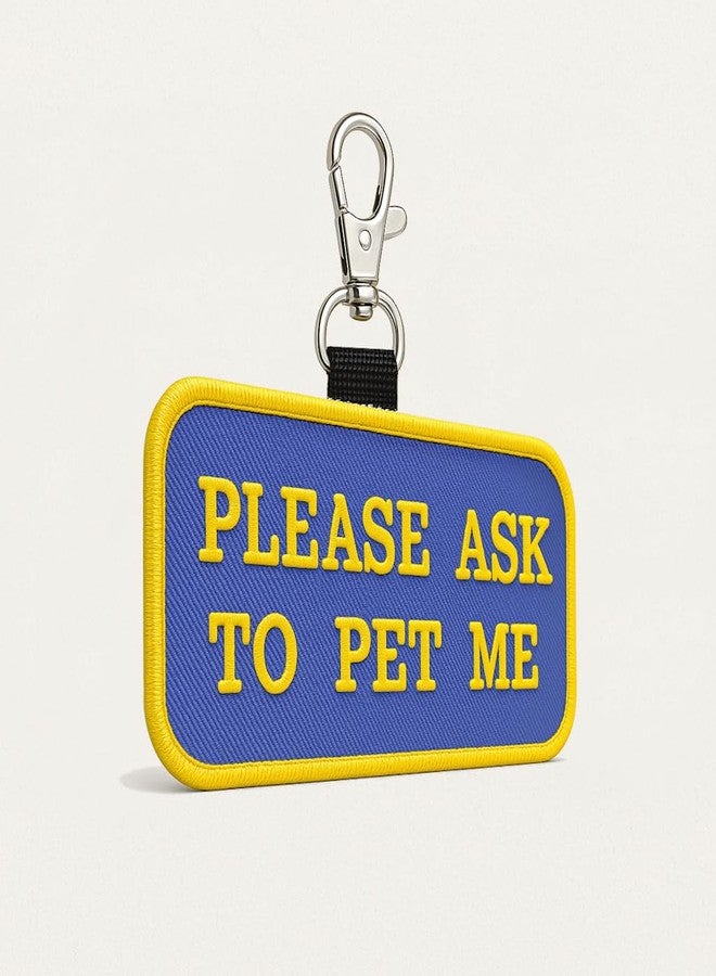 WORKINGSERVICEDOG.COM يرجى طلب مداعبتي. رقعة تعريفية لكلب خدمة أو كلب علاج - تُثبت على السترة، أو السرج، أو الطوق، أو المقود، أو الحاملة. - Image 1