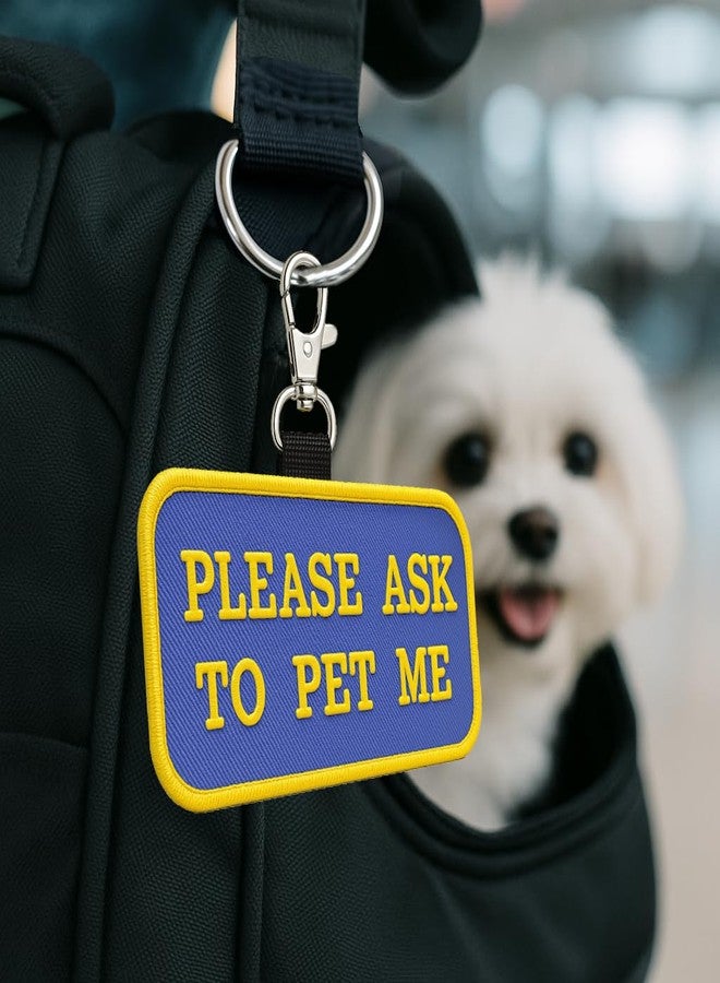 WORKINGSERVICEDOG.COM يرجى طلب مداعبتي. رقعة تعريفية لكلب خدمة أو كلب علاج - تُثبت على السترة، أو السرج، أو الطوق، أو المقود، أو الحاملة. - Image 3