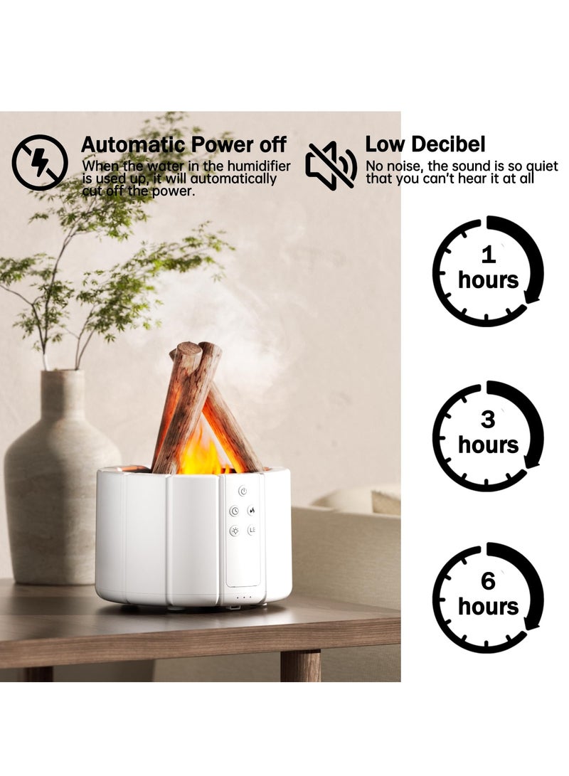 KASTWAVE مرطب هواء نار المخيم 250 مل مع جهاز تحكم عن بعد، ناشر لهب صامت للعلاج بالروائح مع توقيت، بشكل نار المخيم وإضاءة دافئة و7 ألوان ملونة - Image 4