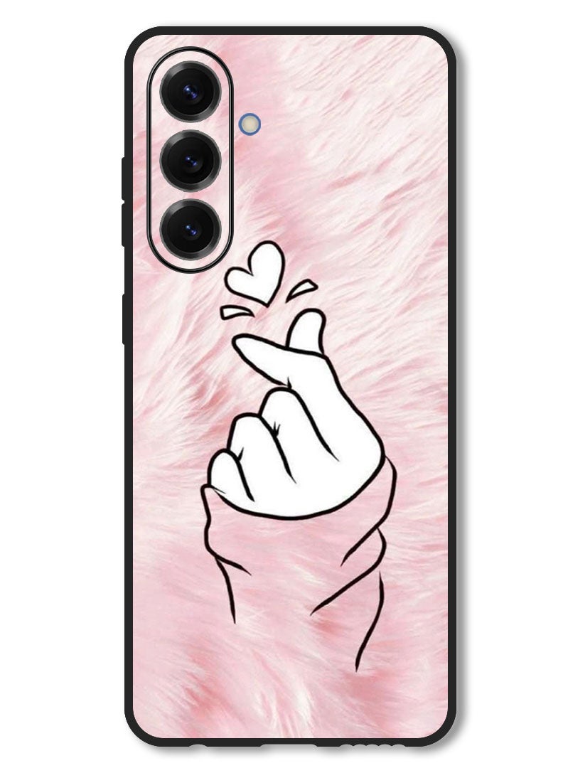 Theodor Case Compatible with Samsung Galaxy M56 6.74 Inch Protection Shockproof Bumper Cover Snap Love Pink - Image 1