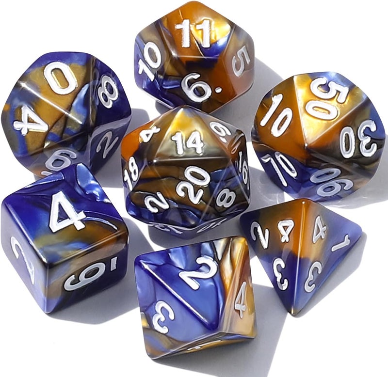 CiaraQ DND Polyhedral Dice Set with a Black Dice Bag for D&D RPG MTG Role Playing Table Games - Image 1