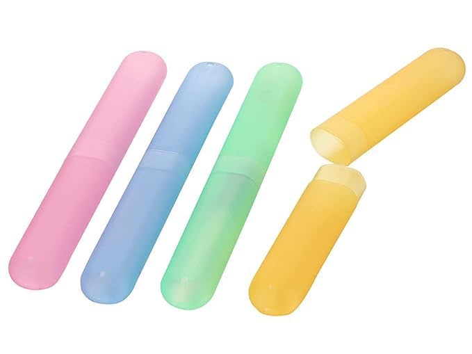 JD PRO 4 Pcs Bathroom Tooth Brush Holder Tube Cap Cover Protect Case Box Toothbrush - Made in India (Cover - Multicolor) - Image 2
