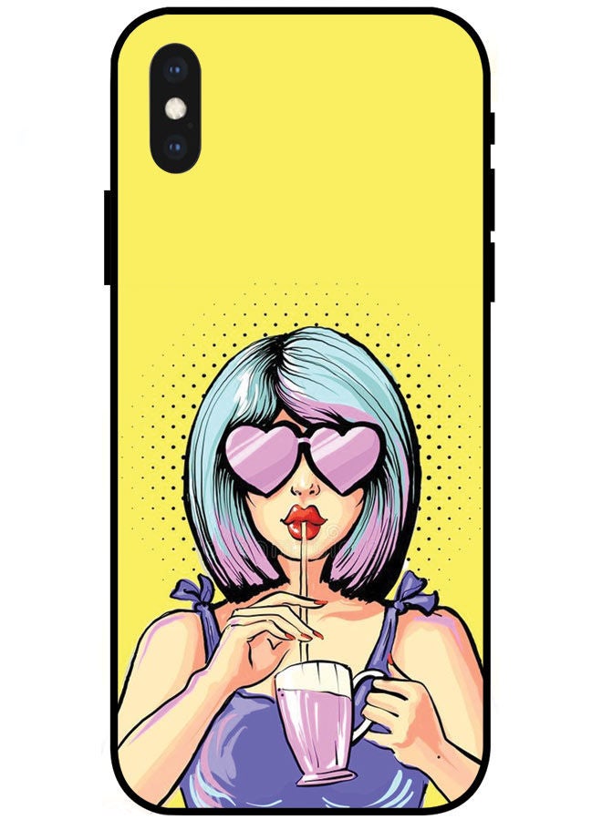 iPhone X/XS Protective Case Cover Smart Protective Series for iPhone 10/10S Girl Wearing Heart Glass