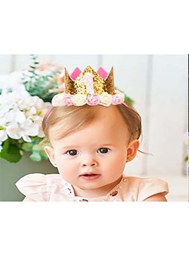 لوف فيري عصابة رأس من Lovefairy Baby's Rose Flowers Gold Glittered Christmas Crown لتصوير حفلات أعياد الميلاد (3 فضي) - Image 2