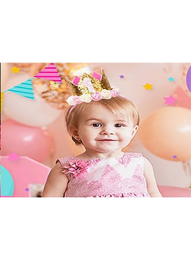 لوف فيري عصابة رأس من Lovefairy Baby's Rose Flowers Gold Glittered Christmas Crown لتصوير حفلات أعياد الميلاد (3 فضي) - Image 4