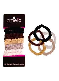 Amelia Beauty 10Pack Earth Tone Mix Ribbed Scrunchies 225in Strong Hold NoSnag Hair Ties  Gentle CreaseFree  For All Hair Types
