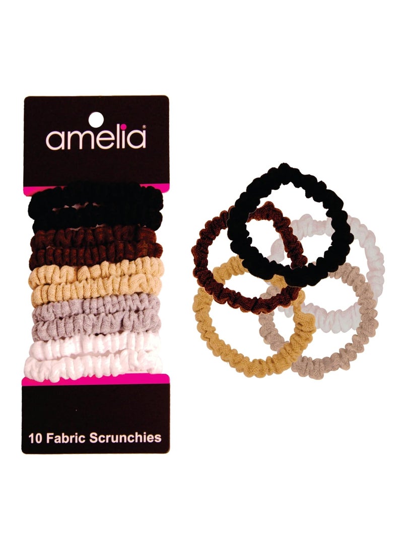 Amelia Beauty Products - Amelia Beauty 10Pack Earth Tone Mix Ribbed Scrunchies 225in Strong Hold NoSnag Hair Ties  Gentle CreaseFree  For All Hair Types - Image 1