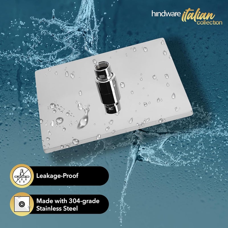 hindware Hindware Stainless Steel 200 MM Easy Clean Rain Shower Witout Arm Square Overhead Shower Chrome Finish 5year Warranty  - Image 3