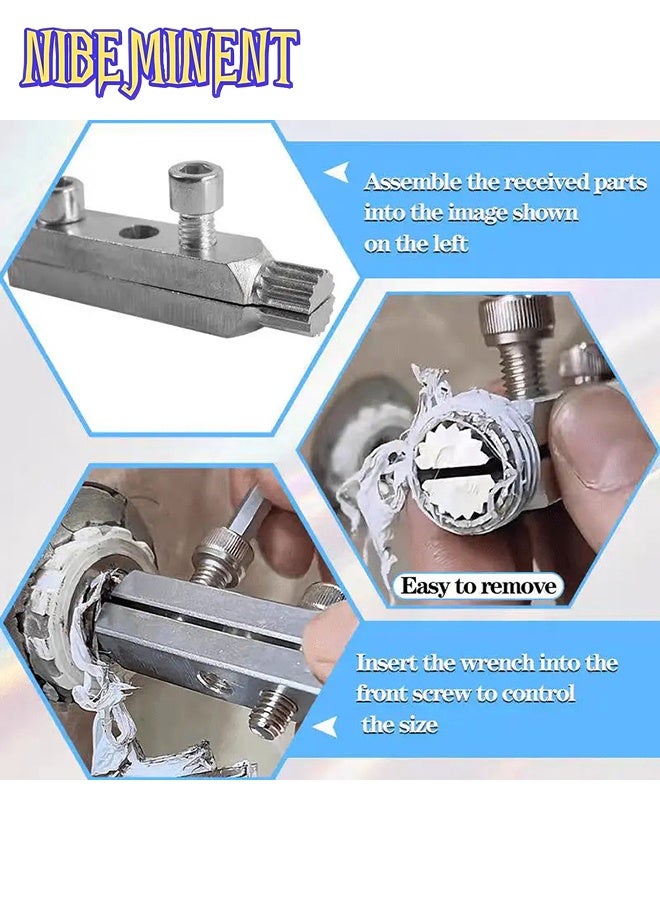 NIBEMINENT 2pcs Set 6.35*1.3 cm Adjustable Metal Pipe Breaker Removal Tool Kit, Quick Faucet Broken Bolt Extractor Tool, Universal 4-Point and 6-Point Nut Remover, Ideal Disassembly Tool - Image 3