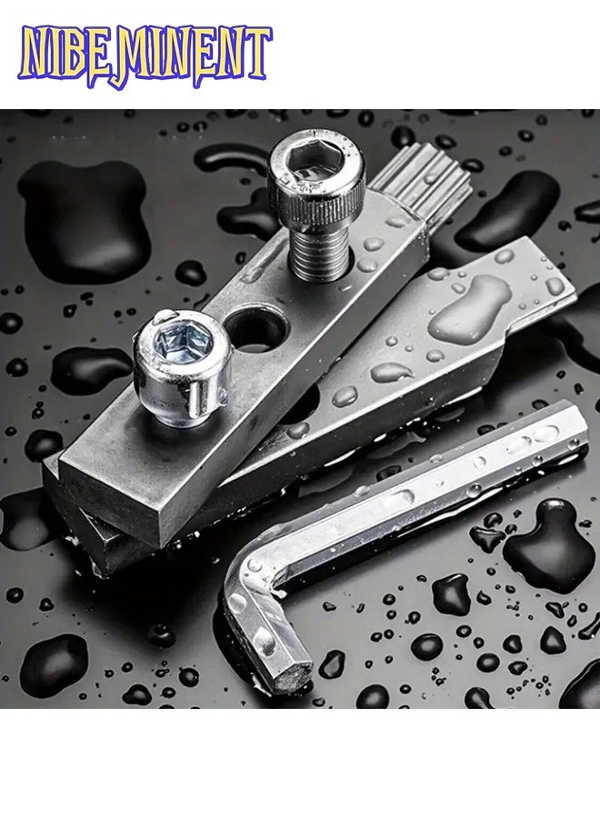NIBEMINENT 2pcs Set 6.35*1.3 cm Adjustable Metal Pipe Breaker Removal Tool Kit, Quick Faucet Broken Bolt Extractor Tool, Universal 4-Point and 6-Point Nut Remover, Ideal Disassembly Tool - Image 4
