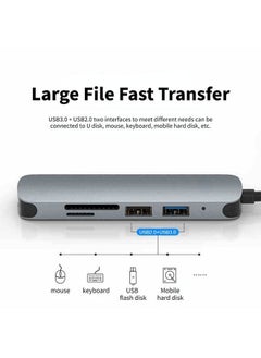 Arabest 6-in-1 Laptop Docking Station Hub Multiport Adapter, Multifunctional Adapter Portable Aluminum Hub Compatible with Macbook Pro/Huawei Matebook  - Image 5