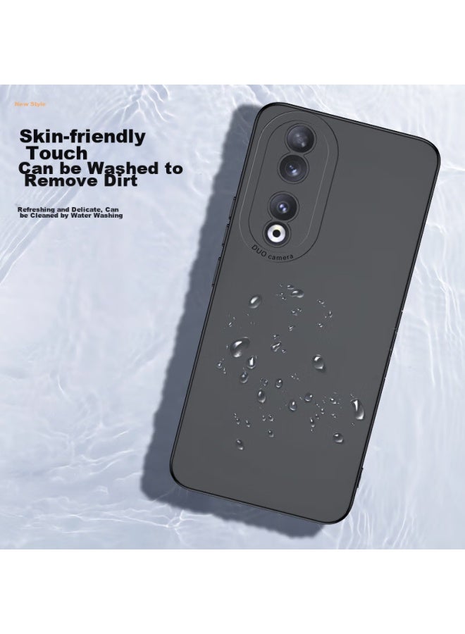 Holdzu Eyes] Phone Case For Honor 90, Honor 90 Protective Cover, Silicone Shockproof, Full Lens Protection, Ultra-thin, Frosted, High-end, For Men And Women, New - Graphite Black - Image 3