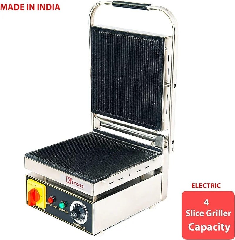 KIRAN ENTERPRISES KIRAN ENTERPRISES Kiran Premium Range 4 Slice Sandwich Griller For Hotels And Restaurants 2500 Watts White  - Image 3