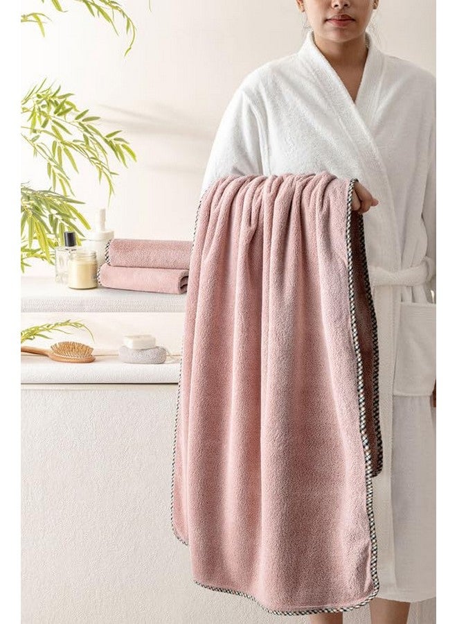 SPREAD SPAIN Microfiber Towels for Bath | Coral Large Bath Towel | Extra Soft Plush & High Absorbent |360 GSM | Bath Towel for Men and Women, 70x146 cm (Rose, Pack of 2) - Image 2