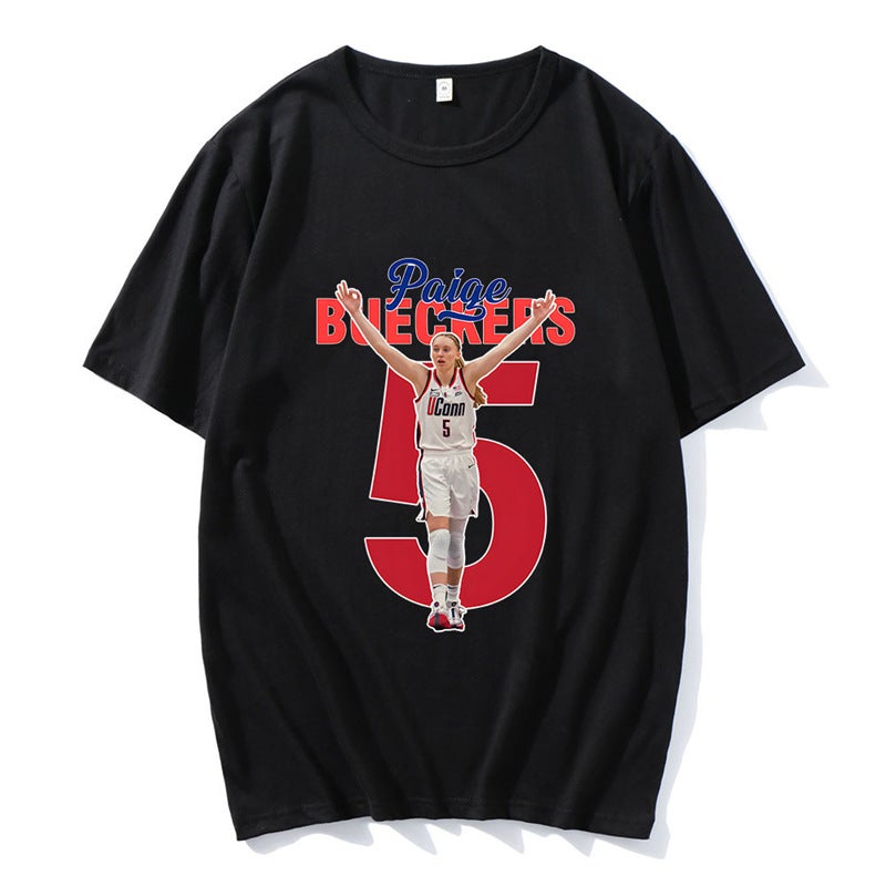 Paige Bueckers Number 5 T-Shirts Basketball Player Printing - Image 1