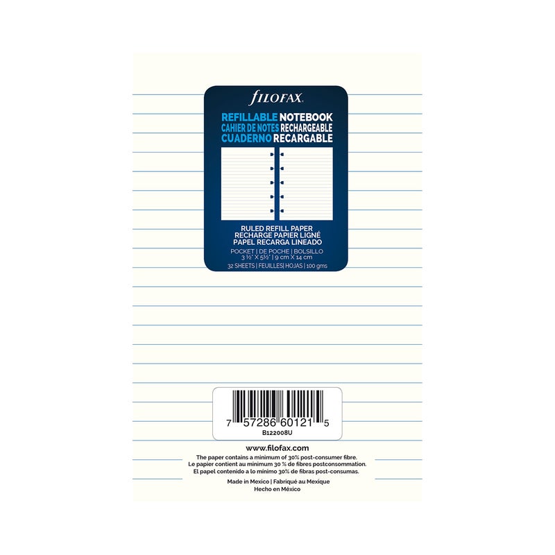 FILOFAX دفتر ملاحظات فيلوفاكس مع إعادة تعبئة مسطرة (B122008U) - Image 2