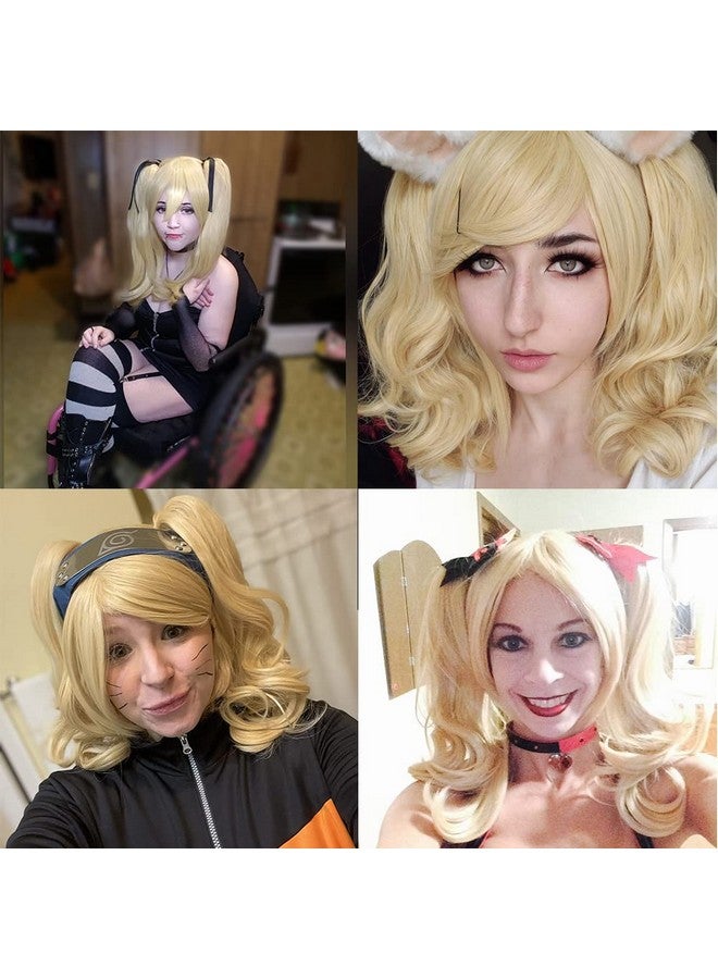 TSNOMORE Anime Cosplay Wigs for Women Blond Synthetic Wig with 2 Ponytails Halloween Costume Party Cosplay Wig - Image 3