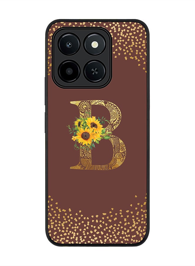 Stylizedd For Honor X6c Case,Slim fit Camera Protection, Shockproof Thin Phone cover  - Custom Floral Monogram - B  (Brown )