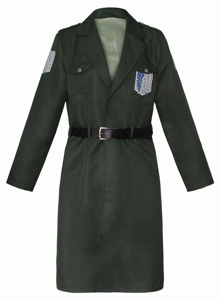 Loquat Attack on Titan Survey Corps 5-Piece Adult Cosplay Costume，Adult Cosplay uniforme With Green Long Trench Coat、White Shirt、Tie、Belt  Trousers，Anime Cosplay Costume for , anime festivals, and daily wear - Image 5