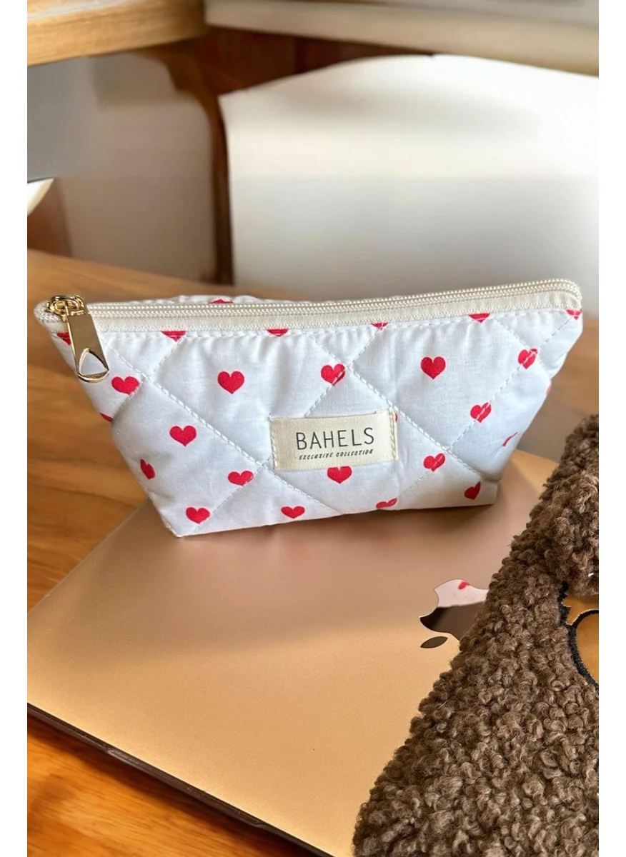 Bahels Viral Heart Zippered Single Compartment Pencil Case Wallet Makeup Bag