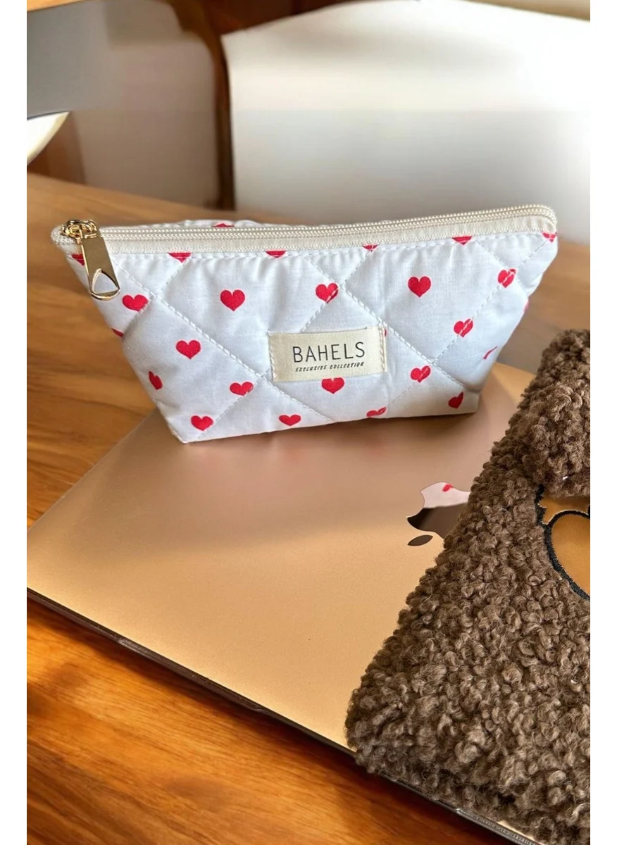 باهلس Viral Heart Zippered Single Compartment Pencil Case Wallet Makeup Bag