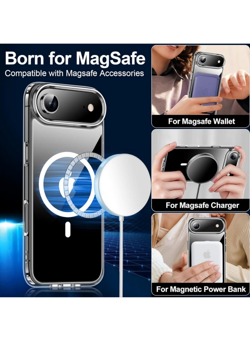 DUSALA [5 in 1] Magnetic Case Compatible with iPhone 17 Air [Anti-Yellowing] [Fit for Magsafe] with Screen Protector (2 Pack) & Camera Lens Protector (2 Pack), Mil-Grade Shockproof Clear Case Cover (Clear, iPhone Air) - Image 3