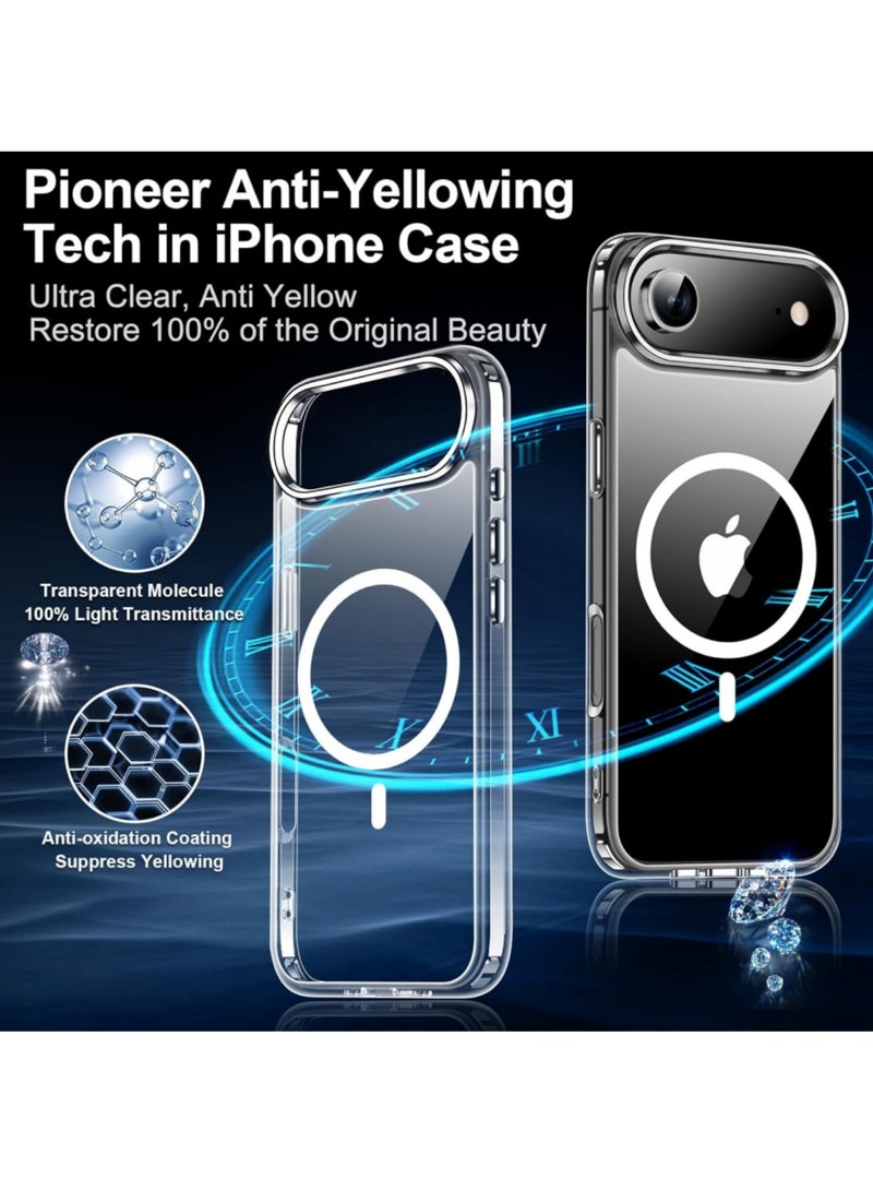 DUSALA [5 in 1] Magnetic Case Compatible with iPhone 17 Air [Anti-Yellowing] [Fit for Magsafe] with Screen Protector (2 Pack) & Camera Lens Protector (2 Pack), Mil-Grade Shockproof Clear Case Cover (Clear, iPhone Air) - Image 5