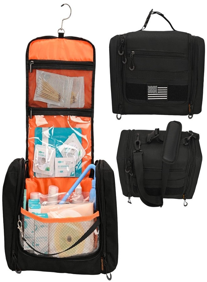 CROTIRAD Tactical Large Travel Carrying Case for Ostomy Colostomy Bag with Shoulder Strap, Hanging Ostomy Supplies Bag with Multiple Pockets, Black - Image 1