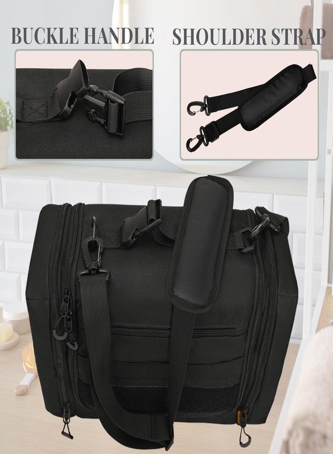 CROTIRAD Tactical Large Travel Carrying Case for Ostomy Colostomy Bag with Shoulder Strap, Hanging Ostomy Supplies Bag with Multiple Pockets, Black - Image 5