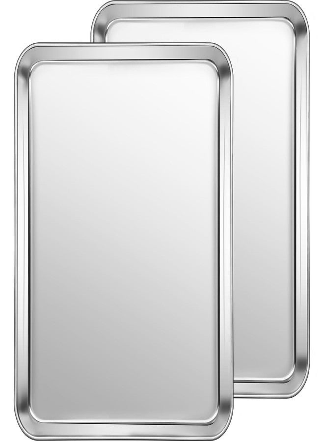 CEKEE Stainless Steel Cookie Sheets for Baking, 2PCS Stainless Steel Baking Sheet, Size 12 x 10 x 0.98 Inch，Heavy Duty & Easy Clean Baking Pans Tray Set - Image 1