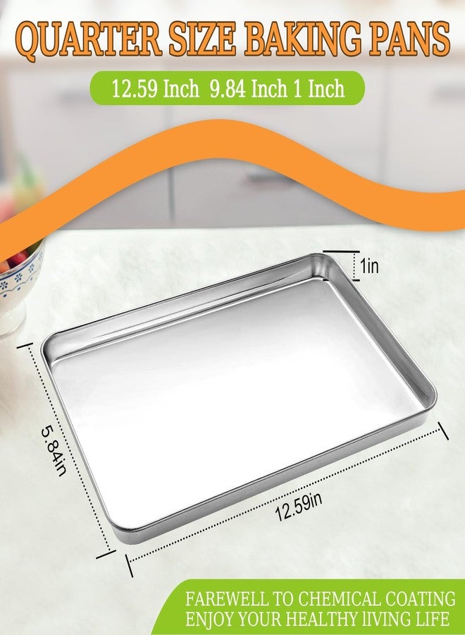 CEKEE Stainless Steel Cookie Sheets for Baking, 2PCS Stainless Steel Baking Sheet, Size 12 x 10 x 0.98 Inch，Heavy Duty & Easy Clean Baking Pans Tray Set - Image 2