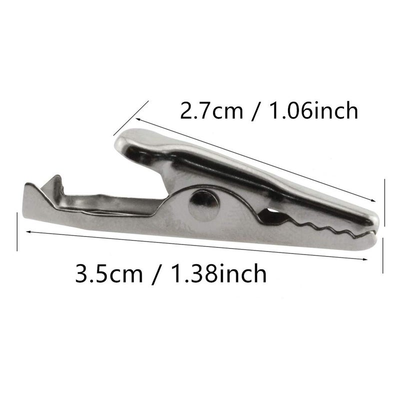 Bnafes 27Mm/1.06"" Alligator Clips Test Crocodile Clamps Silver Tone - (30 Pcs) - Image 4
