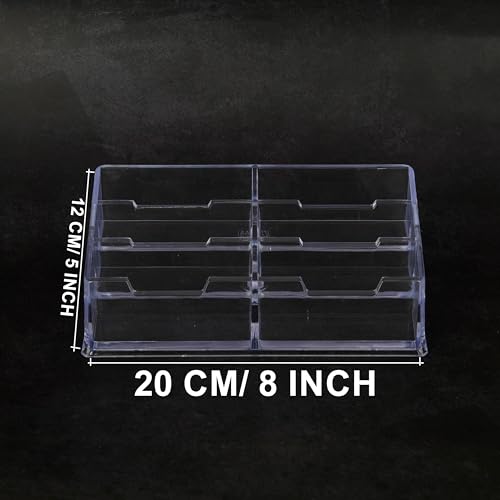DAHSHA 6 - Tier Premium Acrylic Transparent Crystal-Clear Visiting Business Card Holder/Display Stand Desk Organizer For Office Table, 10.3 X 6.9 X 13 cm - Image 2