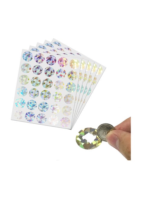 150 Pack,5PCS, Holographic Shiny Scratch Off Stickers Labels,1-inch Round Circle and Stick DIY Labels for Games Party Gift Postcard