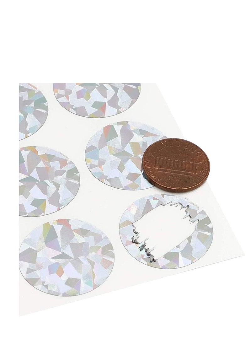 ECVV - 150 Pack,5PCS, Holographic Shiny Scratch Off Stickers Labels,1-inch Round Circle and Stick DIY Labels for Games Party Gift Postcard - Image 1