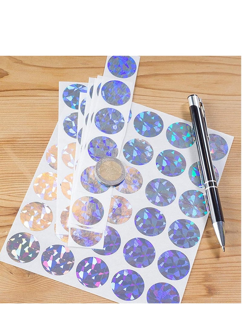 ECVV - 150 Pack,5PCS, Holographic Shiny Scratch Off Stickers Labels,1-inch Round Circle and Stick DIY Labels for Games Party Gift Postcard - Image 1
