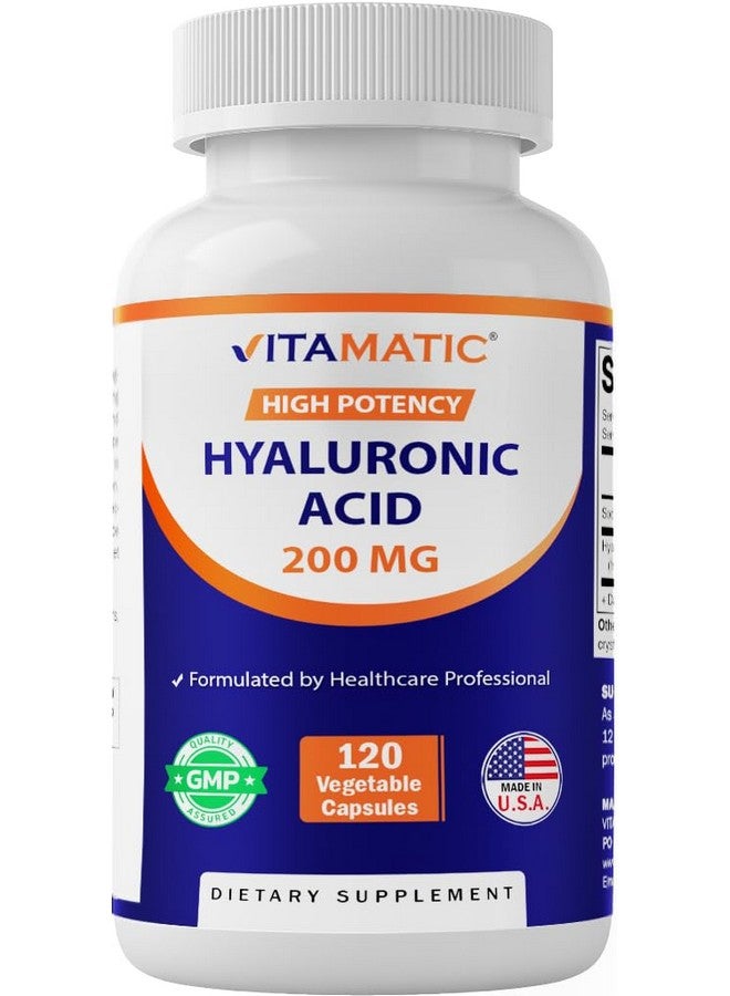 Vitamatic Hyaluronic Acid Supplements 200mg - Supports Healthy Connective Tissue and Joints - Promote Youthful Healthy Skin - 120 Capsules - Image 1