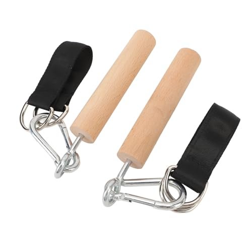 ZIZEV Pull Up Handle Grip, Pull Up Attachment 1 Pair of Sturdy Light Wooden Bars for Outdoor Use - Image 1