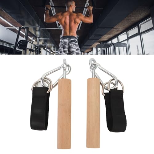 ZIZEV Pull Up Handle Grip, Pull Up Attachment 1 Pair of Sturdy Light Wooden Bars for Outdoor Use - Image 2