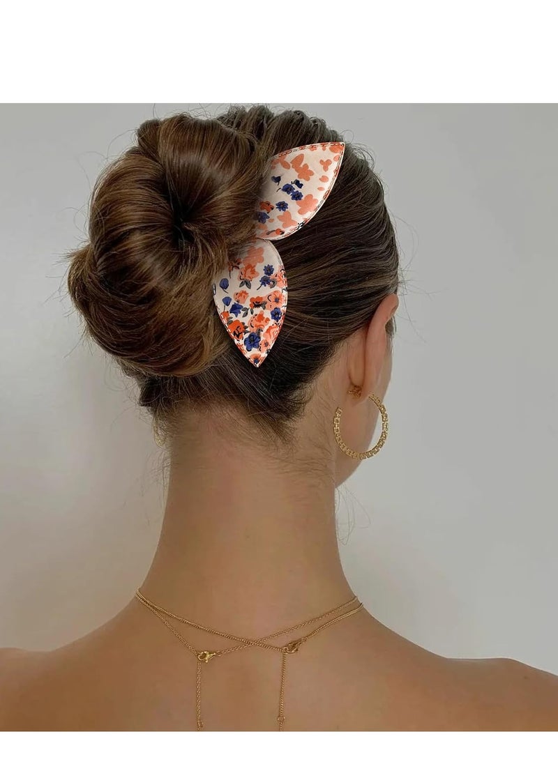 Aswewamt - 4 Pcs Deft Bun Maker French Twist Rabbit Ear Bun Twister Flower Flexible Quick Hair Styling Accessories for Women Girls - Image 1