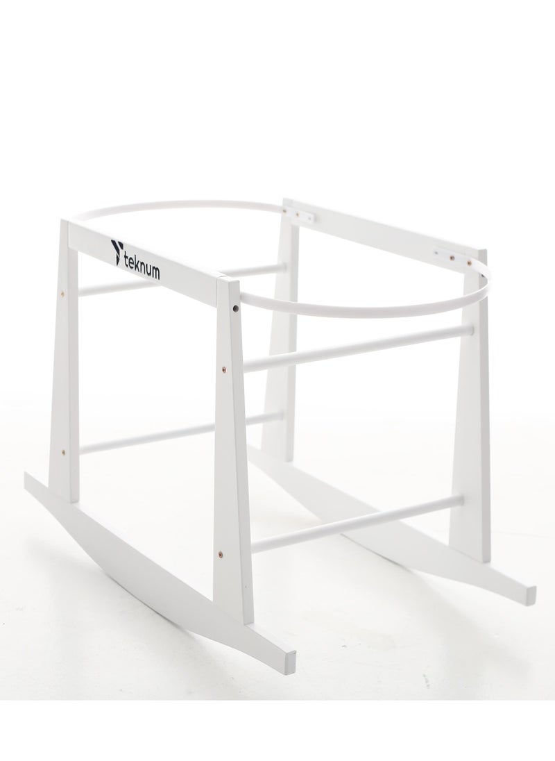 TEKNUM Teknum Wicker Pod Moses Basket Rocker Stand  - White  - Image 2