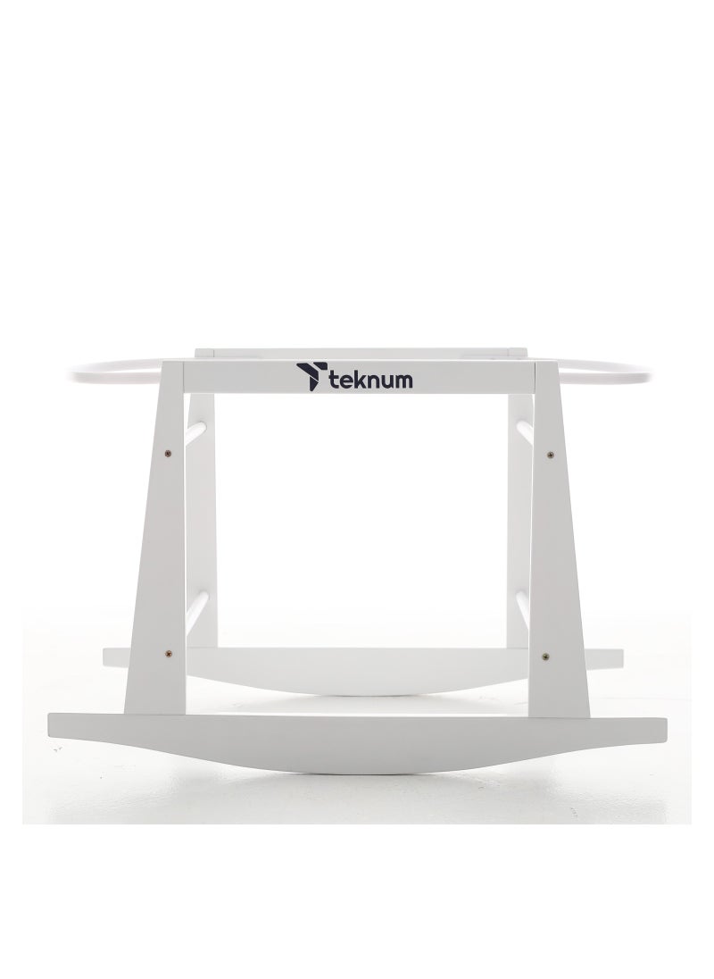 TEKNUM Teknum Wicker Pod Moses Basket Rocker Stand  - White  - Image 4
