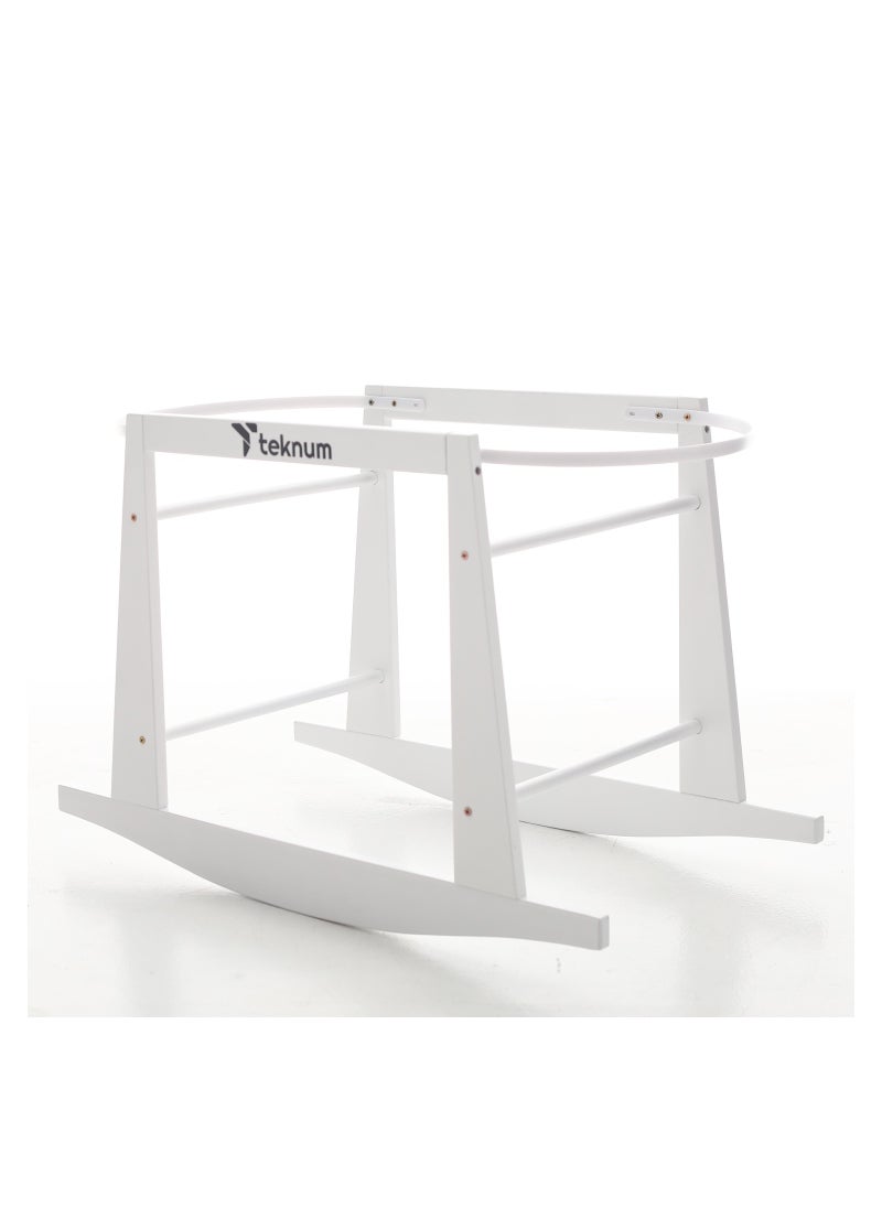 TEKNUM Teknum Wicker Pod Moses Basket Rocker Stand  - White  - Image 3