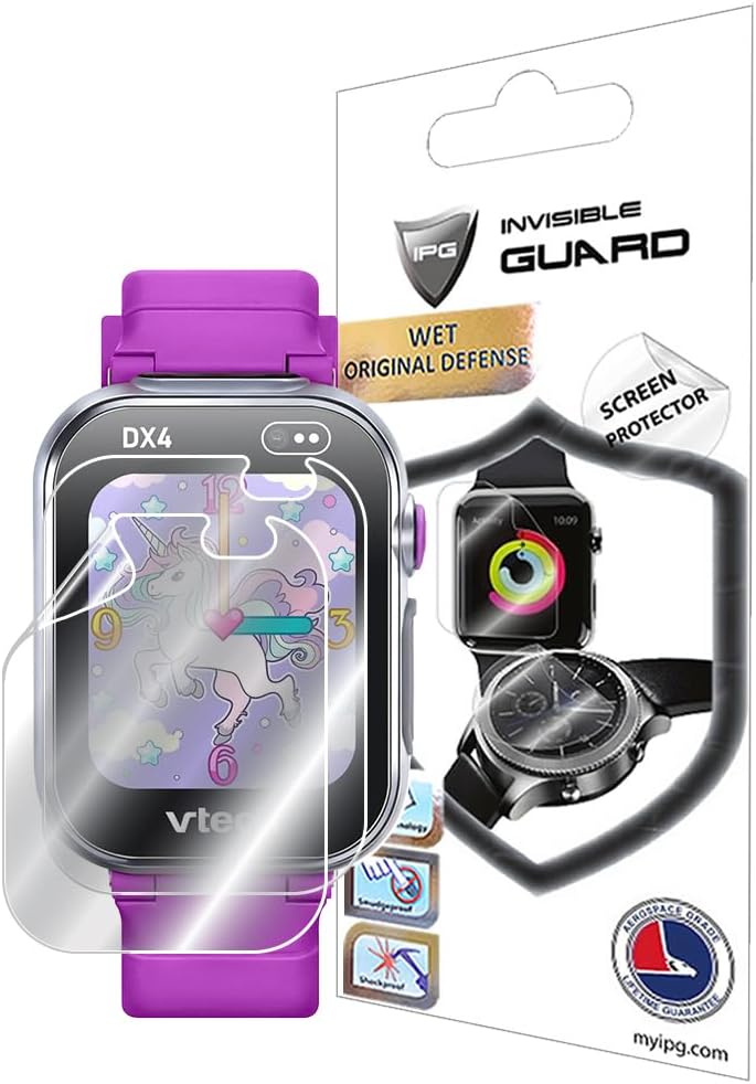 IPG حماية شاشة IPG لساعات VTech KidiZoom DX4 الذكية 2 وحدات فيلم شفاف غير مرئي عالي الدقة مضاد للخدش سهل الشفاء خالي من الفقاعات لـ DX4 - Image 1