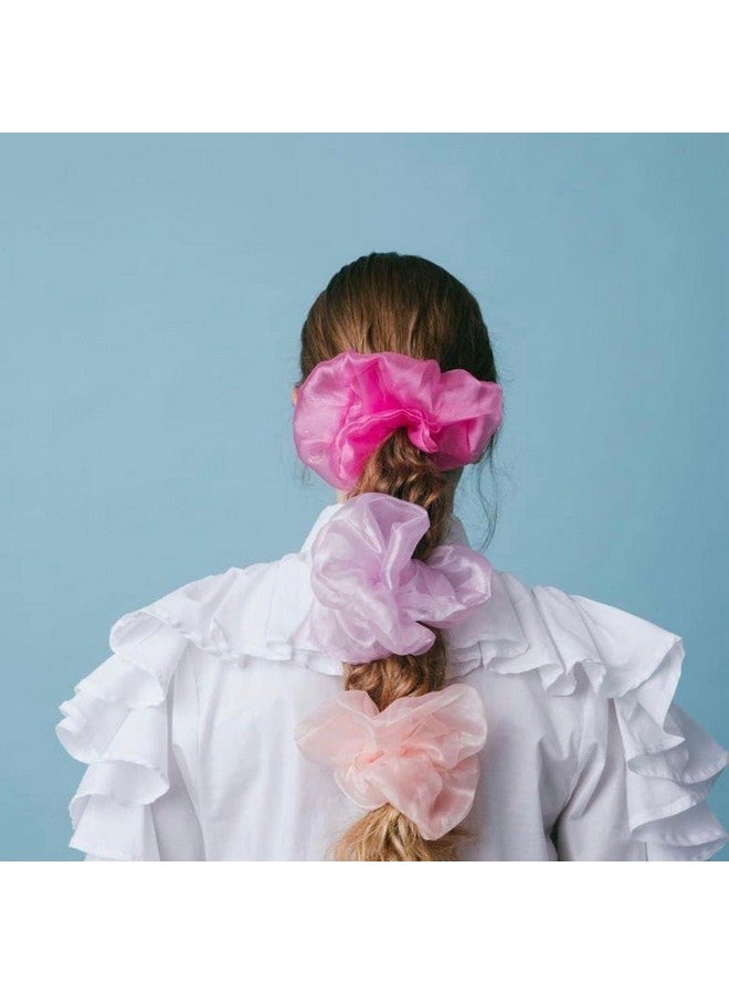 SUN Ring SUNRING Organza Scrunchies for Women Set Hair Accessories Rubber Bands Dark Colour Scrunchie Hair Ties for Women and Girls (Pack of 6, Multicolor) - Image 5