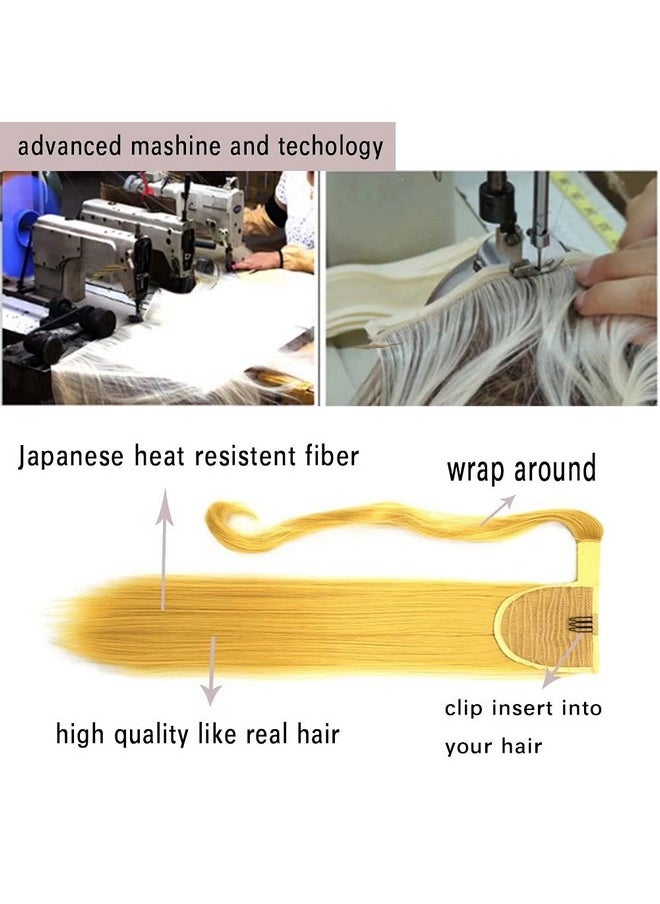iLUU - Luu Orange Red One Piece Wrap Around Ponytail Clip In Straight Pony Tial Hair Extensions 24Inch 100G Synthetic Wig Clip On Hairpiece 119 Copper Red Fire Red Ponytail Extension For Girl Lady Women - Image 1