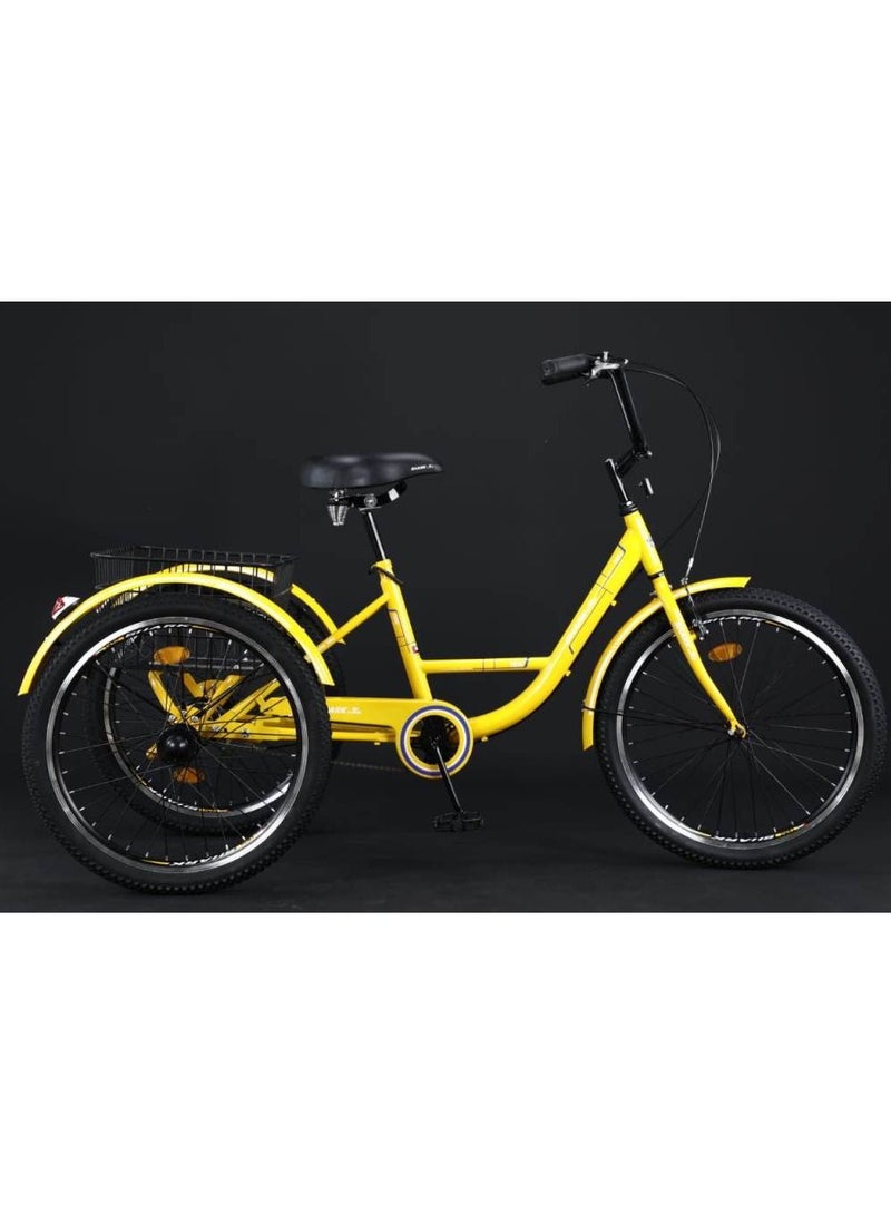 شارك 61 الإمارات العربية المتحدة 24 بوصة  ثلاثية العجلات بالغ دراجة مع خلفية سلة - Image 1