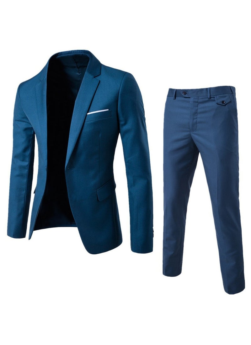 Shougu Fashionable And Versatile Business Solid Color Men's Suit Set Two-piece Set  - Image 1