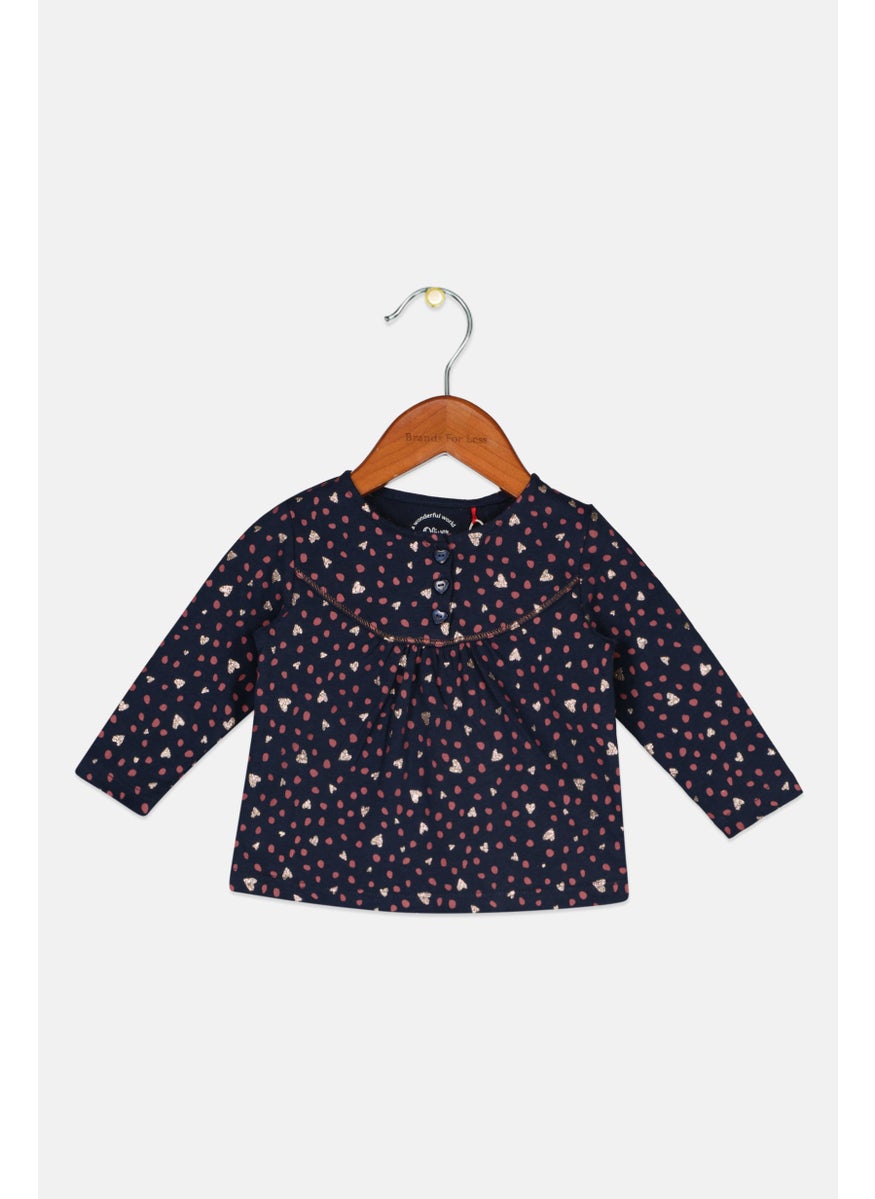 s.Oliver Toddlers Girl Allover Print Dress, Navy Combo  - Image 1
