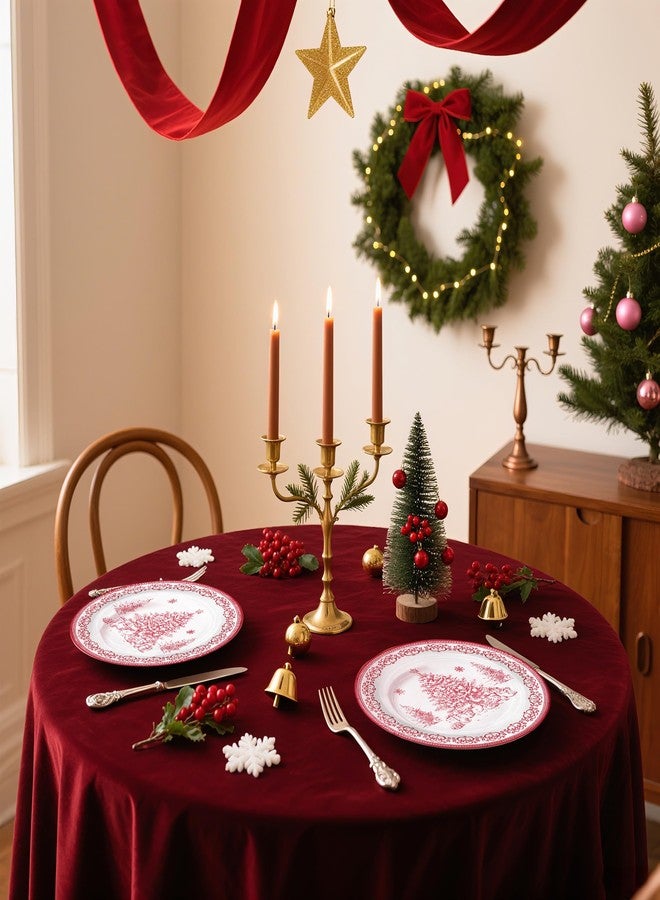 WRAPAHOLIC 25Pcs Christmas Paper Plates - 9 Inch Sketch Christmas Tree Disposable Plates Decorative Dinner Plates for Holiday Party Tableware Supplies Table Decor - Image 3